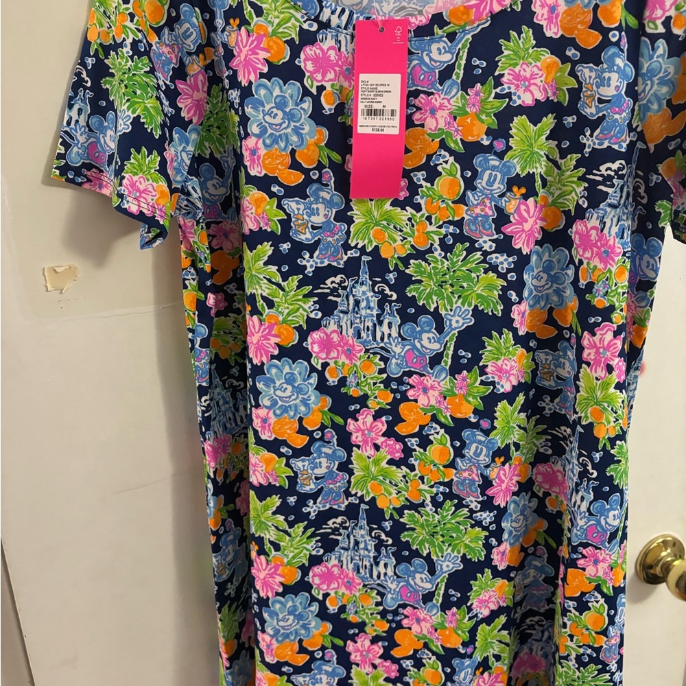 Lilly Pulitzer Disney pattern cotton dress size medium new with tags